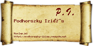 Podhorszky Iziás névjegykártya